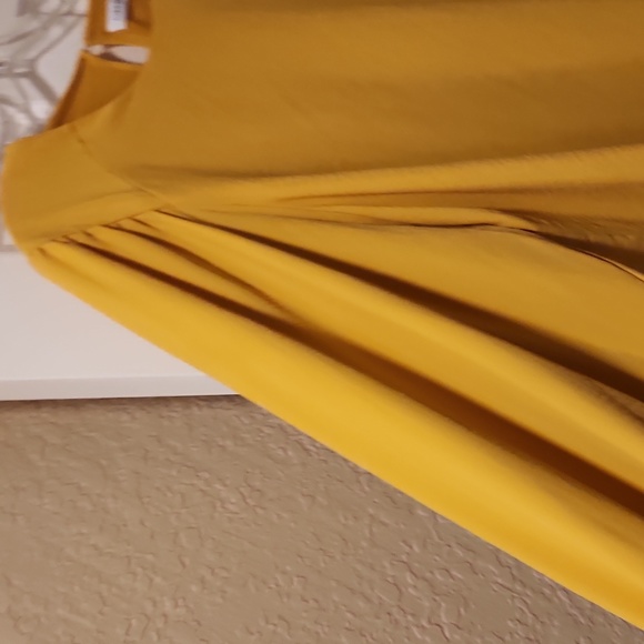 Mustard/Gold Calvin Klein balloon sleeve blouse L - Picture 7 of 9